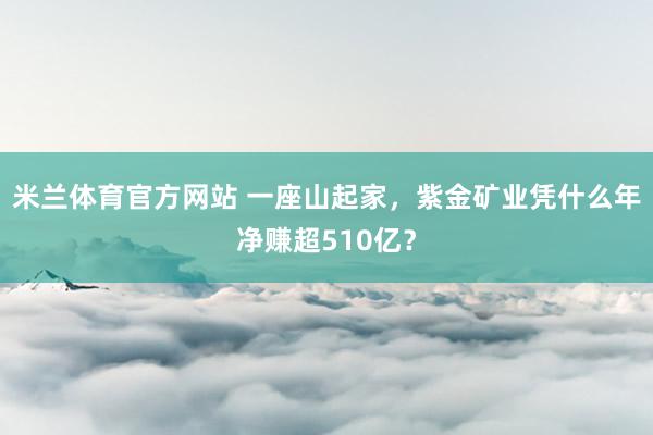 米兰体育官方网站 一座山起家,紫金矿业凭什么年净赚超510亿?